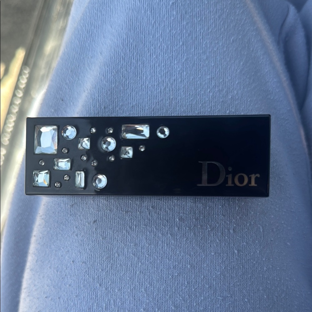 Dior Black Lipstick Case with Crystal Accents